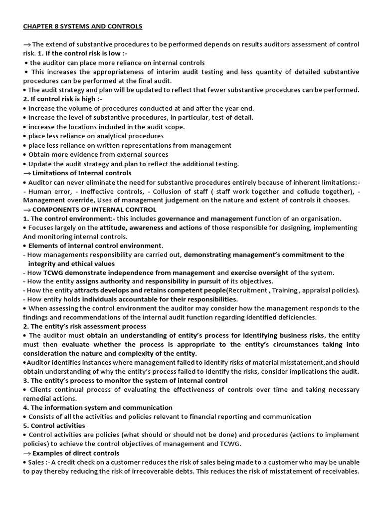 Audit Control Systems and Procedures | PDF | Internal Control | Audit