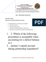 Partnership Liquidation Quiz