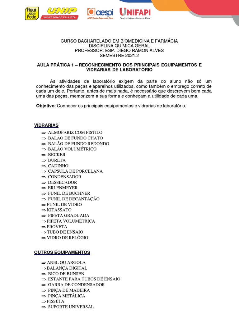 Equipamentos e Vidrarias de Laboratório | PDF | Filtragem | Laboratórios