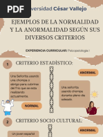 Ejemplos de La Normalidad y La Anormalidad Según Sus Diversos Criterios