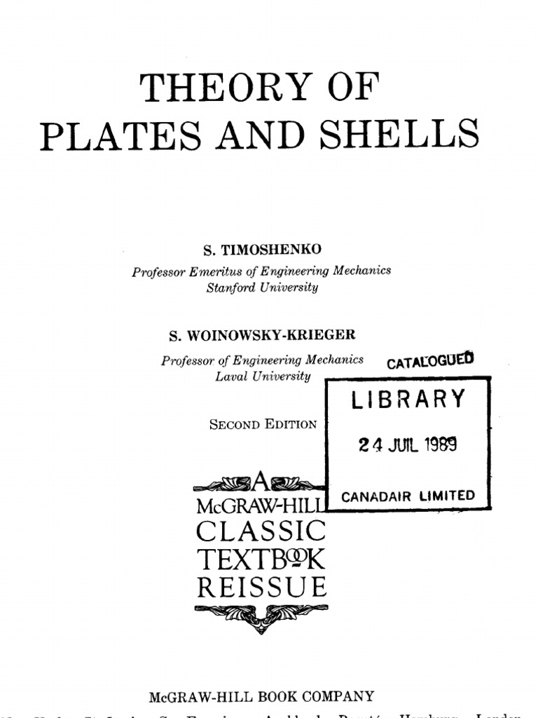 Theory of Plates and Shells-Timoshenko | PDF