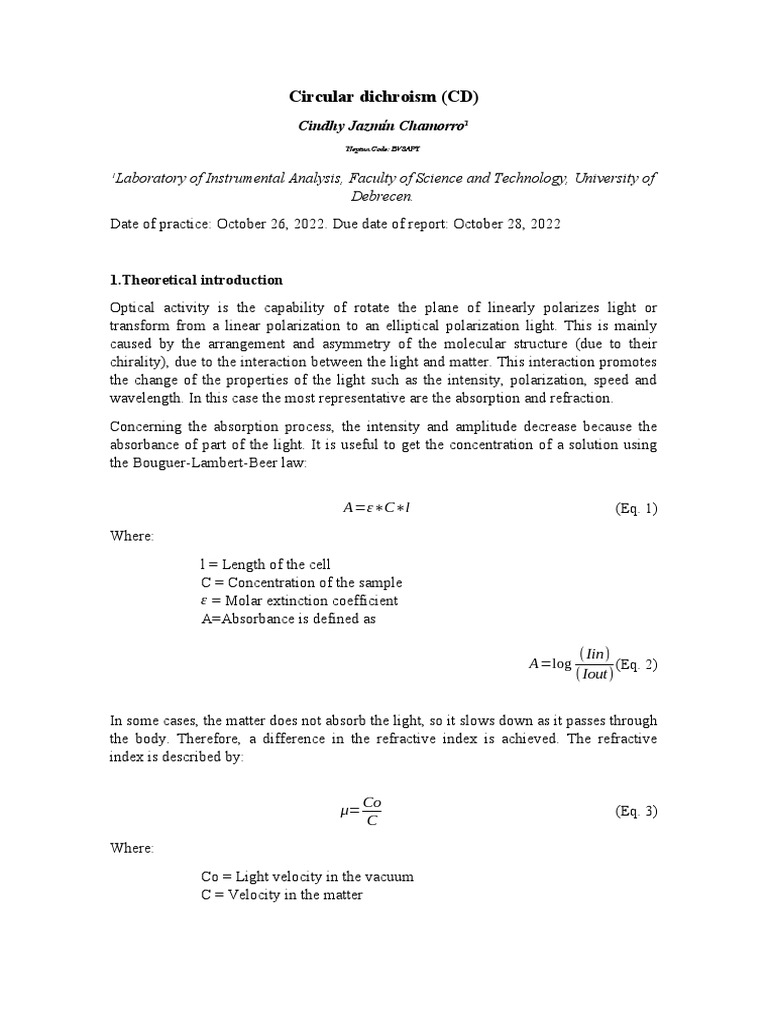 Circular Dichroism | PDF