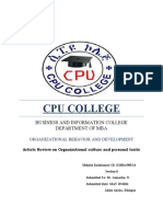 The Impact of The Organizational Culture Traits On Task Performance Through Personality Traits Among The Employees of The Semi