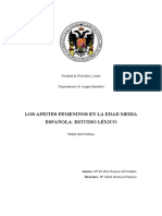 Los Afeites Femeninos en La Edad Media Española. Estudio Léxico