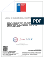 Licencia de Educación Media Humanístico-Científica: Certifico Que en El Año 2010, Don (Ña) JOSÉ ALEJANDRO RETAMAL