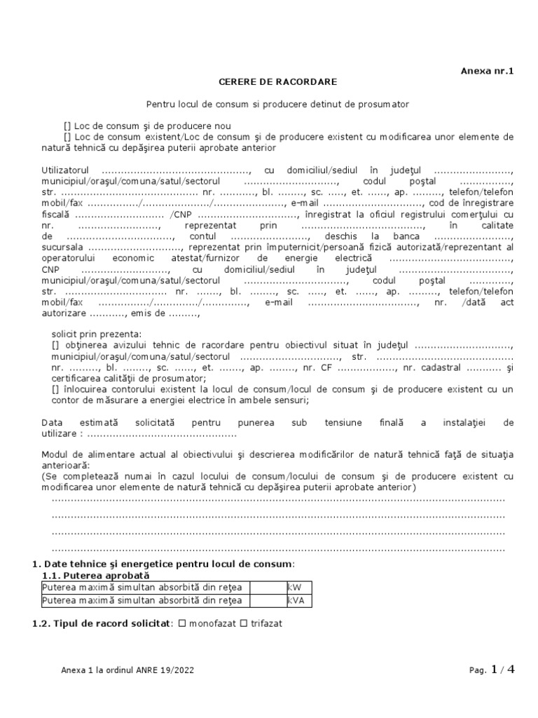 Loc Consum Si Producere Nou Anexa NR 1 | PDF