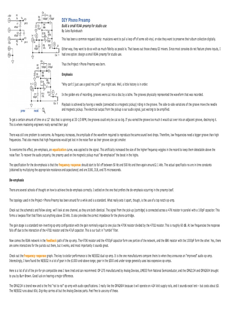 DIY Phono Preamp Recording Magazine PDF