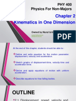 Chapter 2 - Kinematics in One Dimension (PHY400)