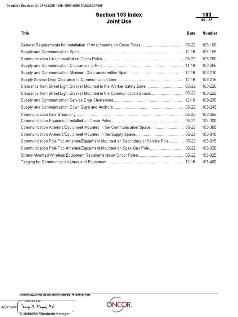 Oncor Joint Use Standards - Section 103 (05-2022) | PDF | Traffic | Anchor