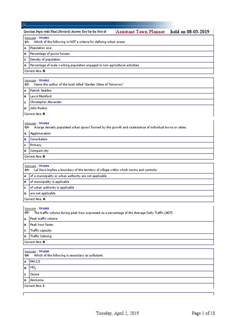 Assistant Town Planner Pdf Urban Planning Community