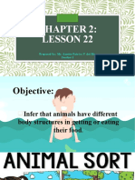 Lesson 22 - Body Parts of Animals For Food Getting-Eating