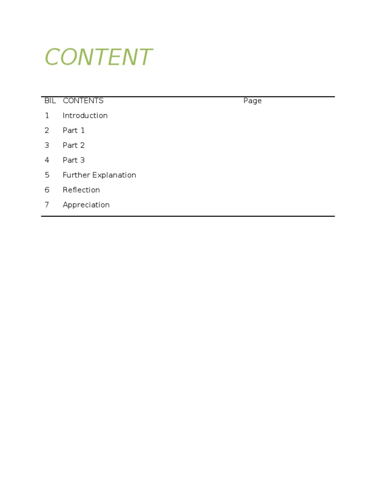 BIL Contents Overview and Reflection | PDF