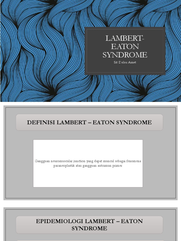 Lambert Eaton Syndrome Pdf
