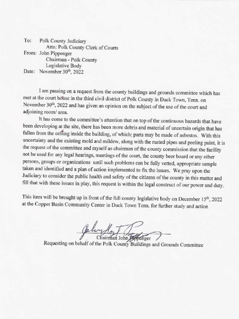 Polk County Ducktown Closing PDF