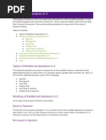 Relational Operators in C