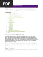 Loop Control Statements in C