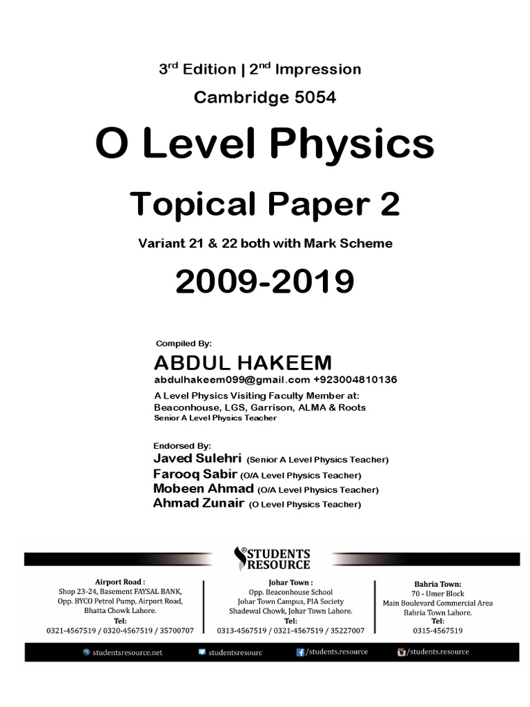 WP Contentuploads202001O Level Physics Paper 2 Topical 2 PDF | PDF ...