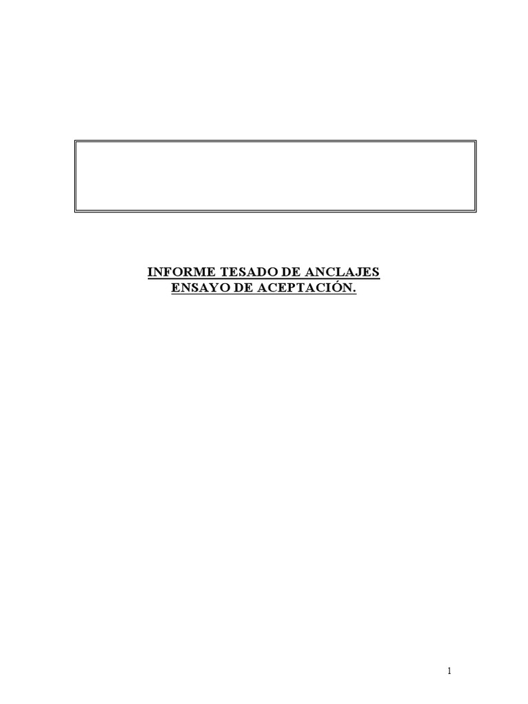 Informe de Tesado de Anclajes | PDF