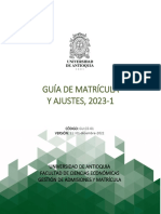 Guía Proceso de Matricula y Ajuste 2023-1