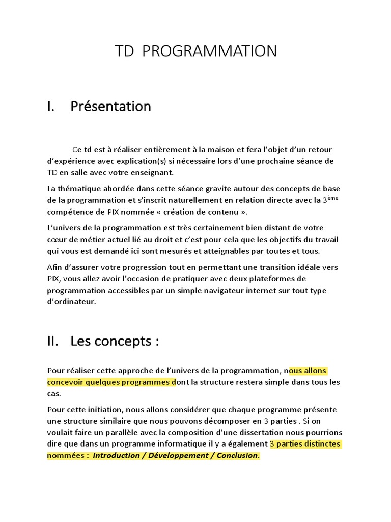 Initiation à la Programmation et Algorithmes | PDF | Structure de ...