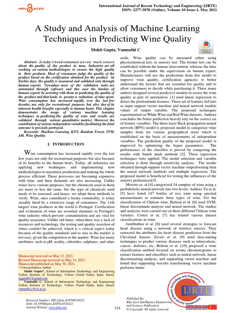 Wine Quality Prediction Using ML PPR | PDF | Machine Learning ...
