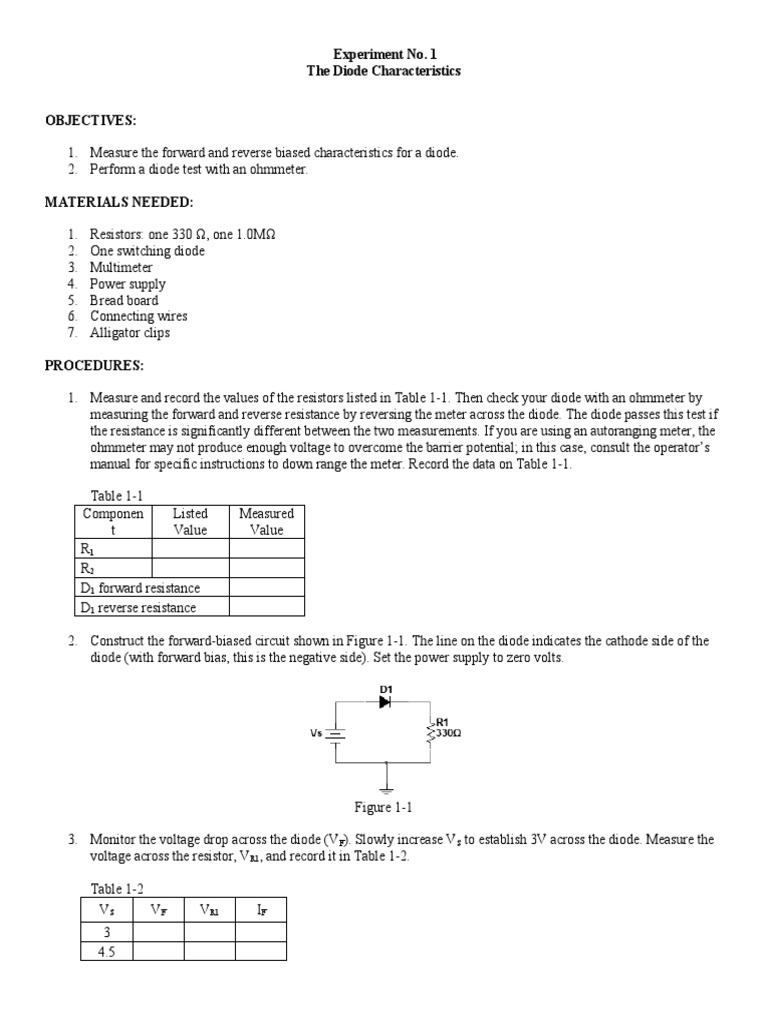 Experiments Elex PDF Diode Resistor