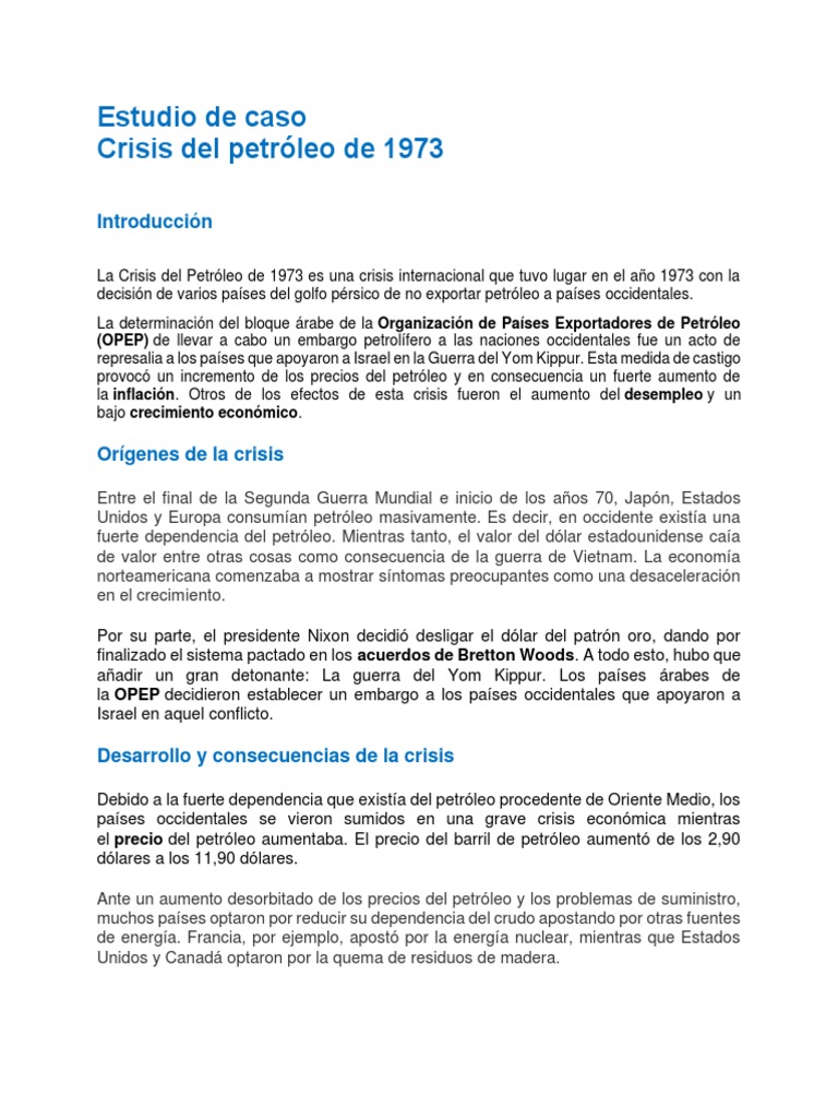 Crisis Del Petróleo de 1973 - Modelo IS-LM | PDF | Política | Viajes y ...