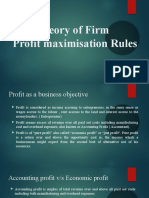 Profit Maximization Rules