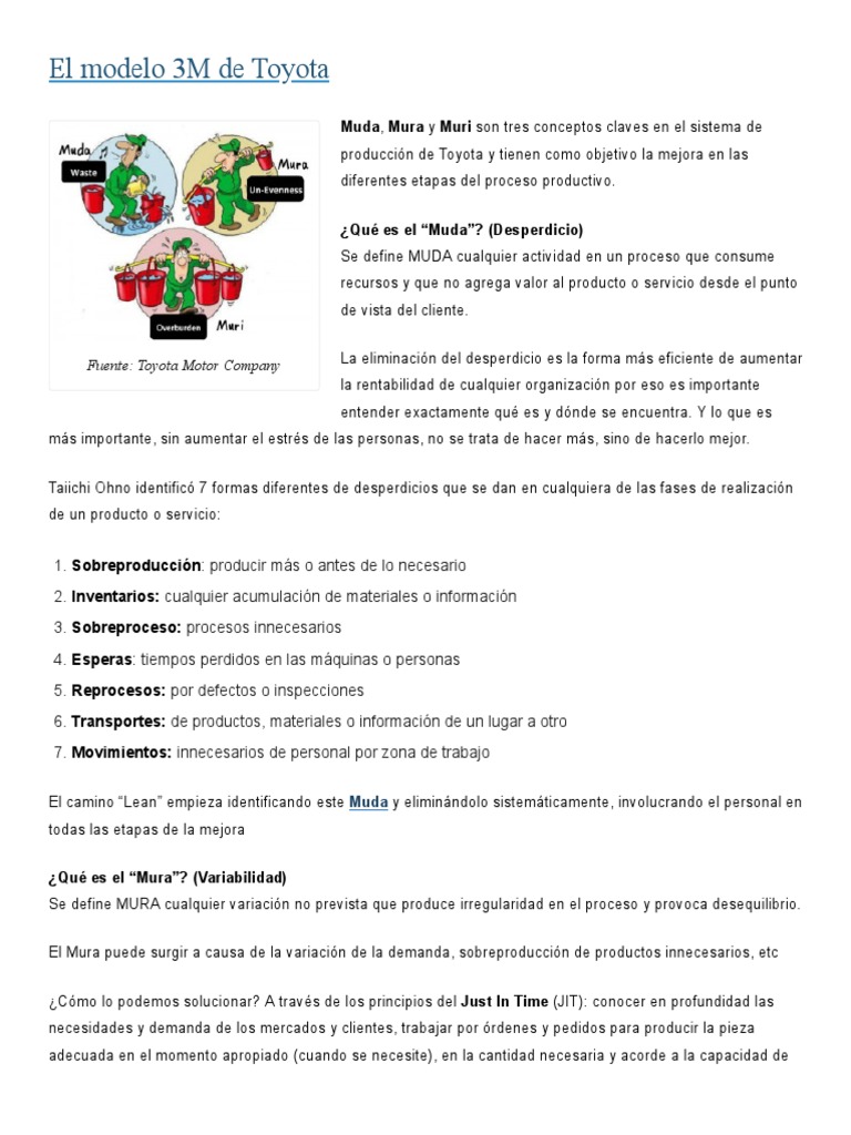 Muda, Mura y Muri en Lean Manufacturing | PDF | Lean Manufacturing ...