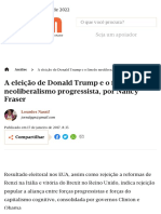 A Eleição de Donald Trump e o Fim Do Neoliberalismo Progressist