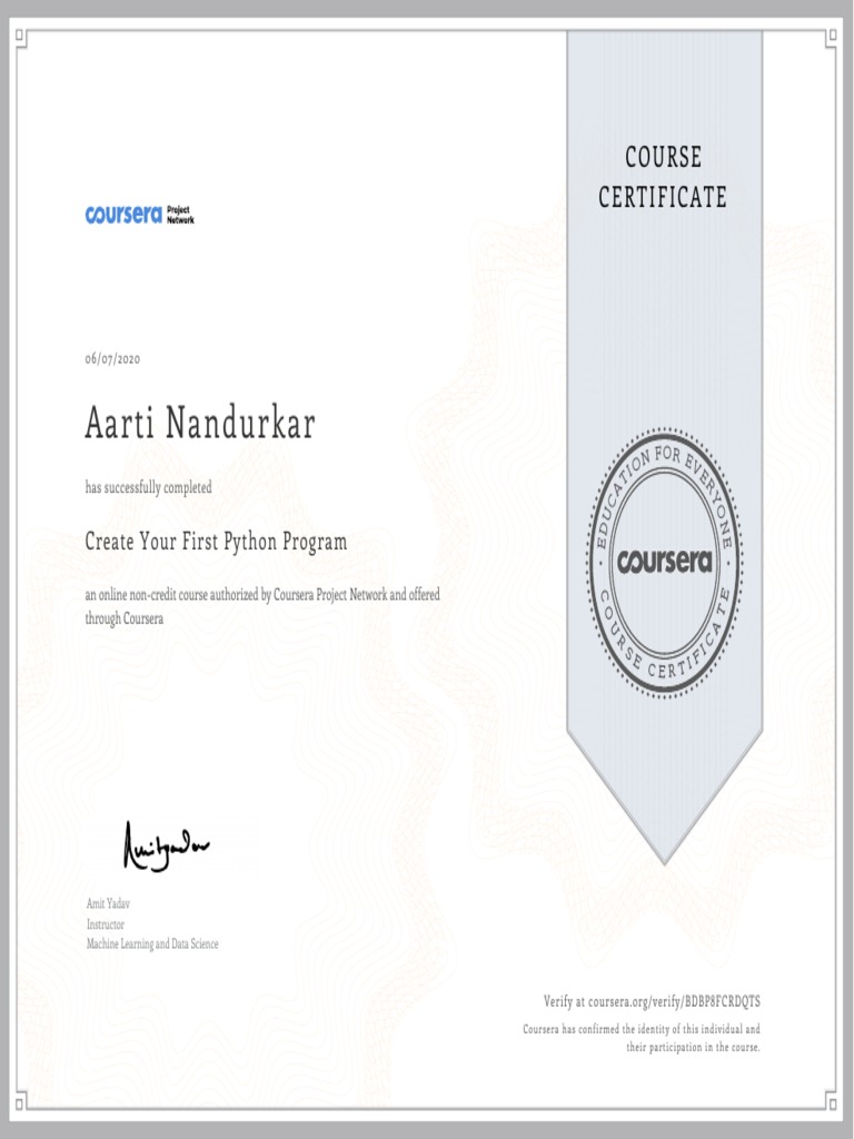 Coursera Certificate | PDF | Information Technology | Learning