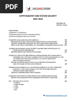 Cryptography and System Security - May 2019 MU