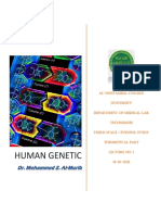 Al-Mustaqbal College University Department of Medical Lab. Techniques Third stage / evening study theoretical part Lecture no. 1 HUMAN GENETIC CELL CYCLE