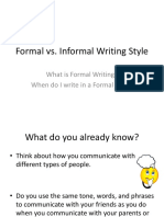 Common Core Formal Vs Informal Writing Powerpoint
