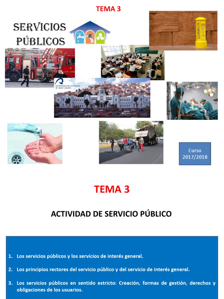Tema 3 La Prestación De Servicios Públicos Pdf Servicios Públicos