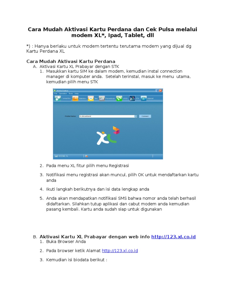 Info Cara Mudah Aktivasi Dan Cek Pulsa Melalui Modem Ipad Tablet | PDF
