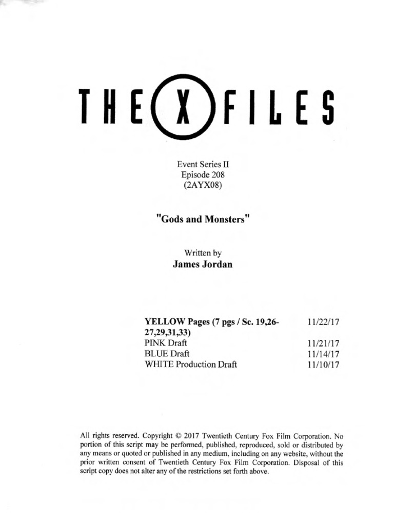 The X-Files - 2AYX08 - Gods and Monsters | PDF | The X Files ...