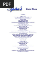 Dinner Menus