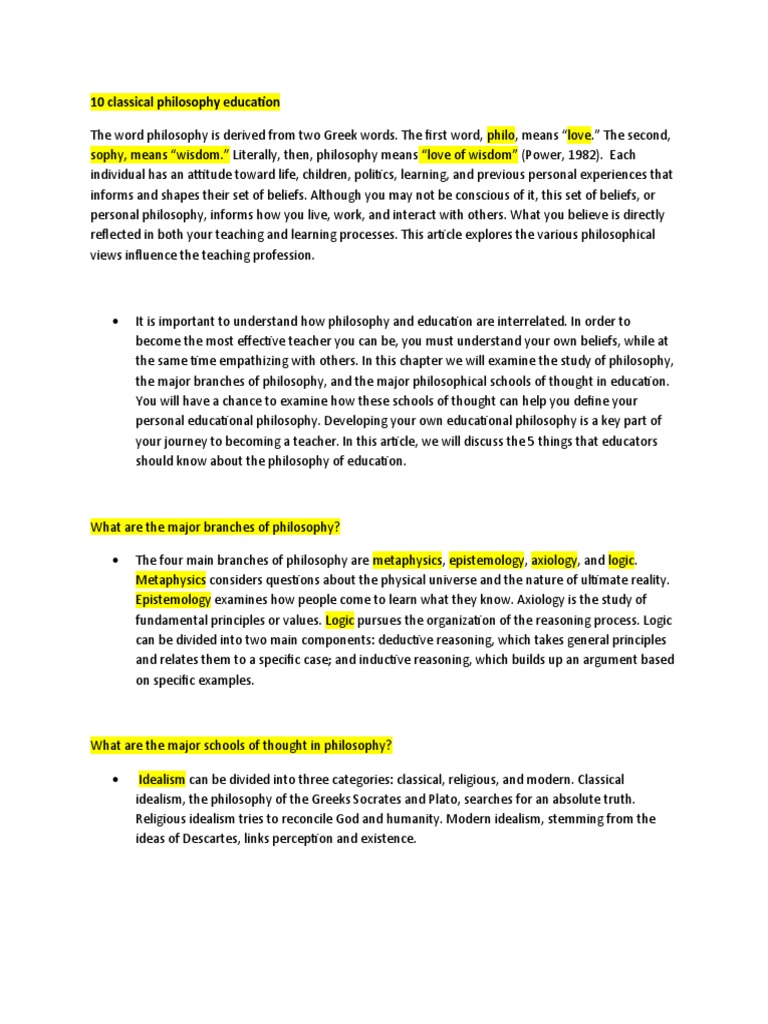 Photo inspiration: Picture Idea: Classical Philosophies Of Education Pdf