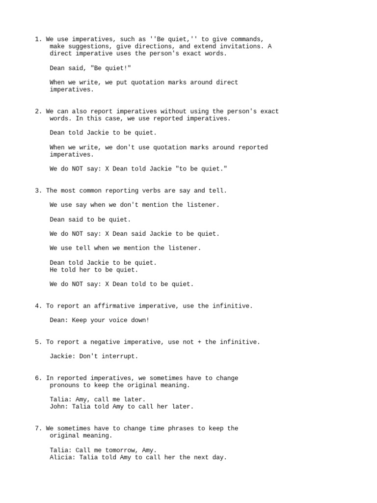 Understanding Reported Imperatives | PDF