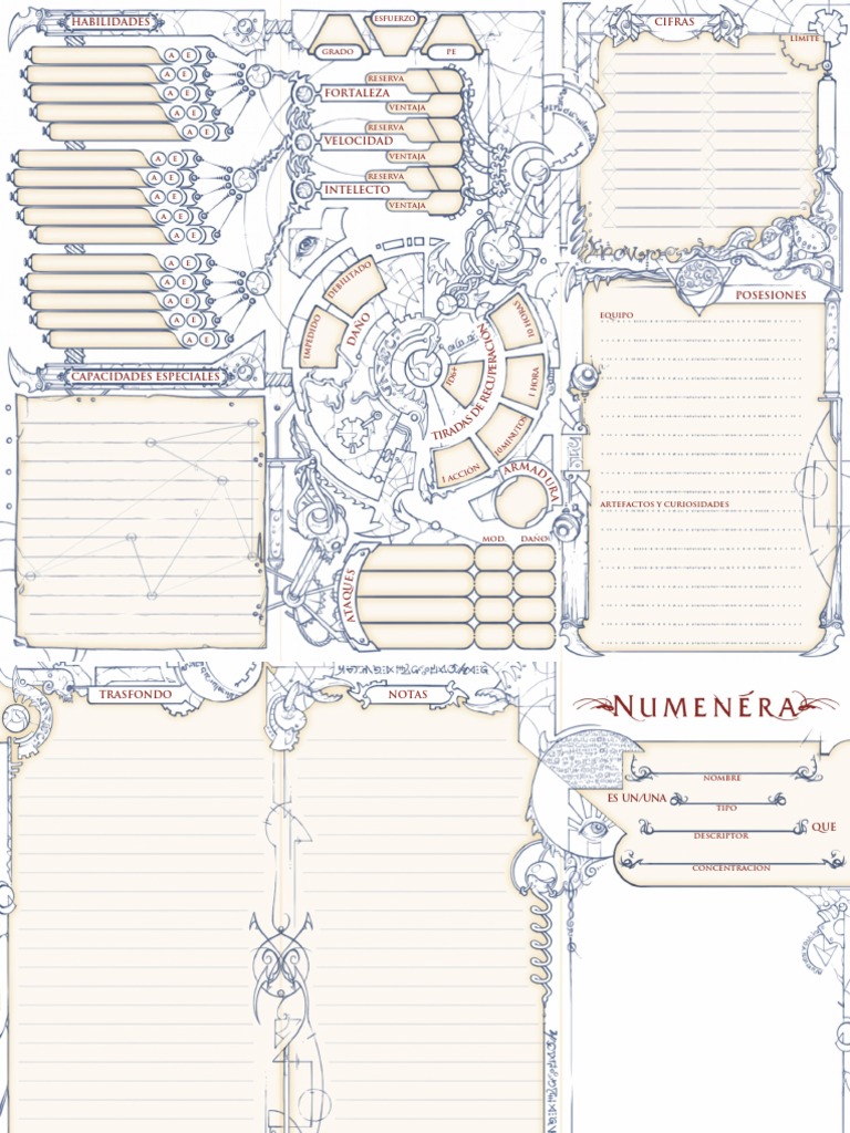 Ficha 2014 Numenera | PDF