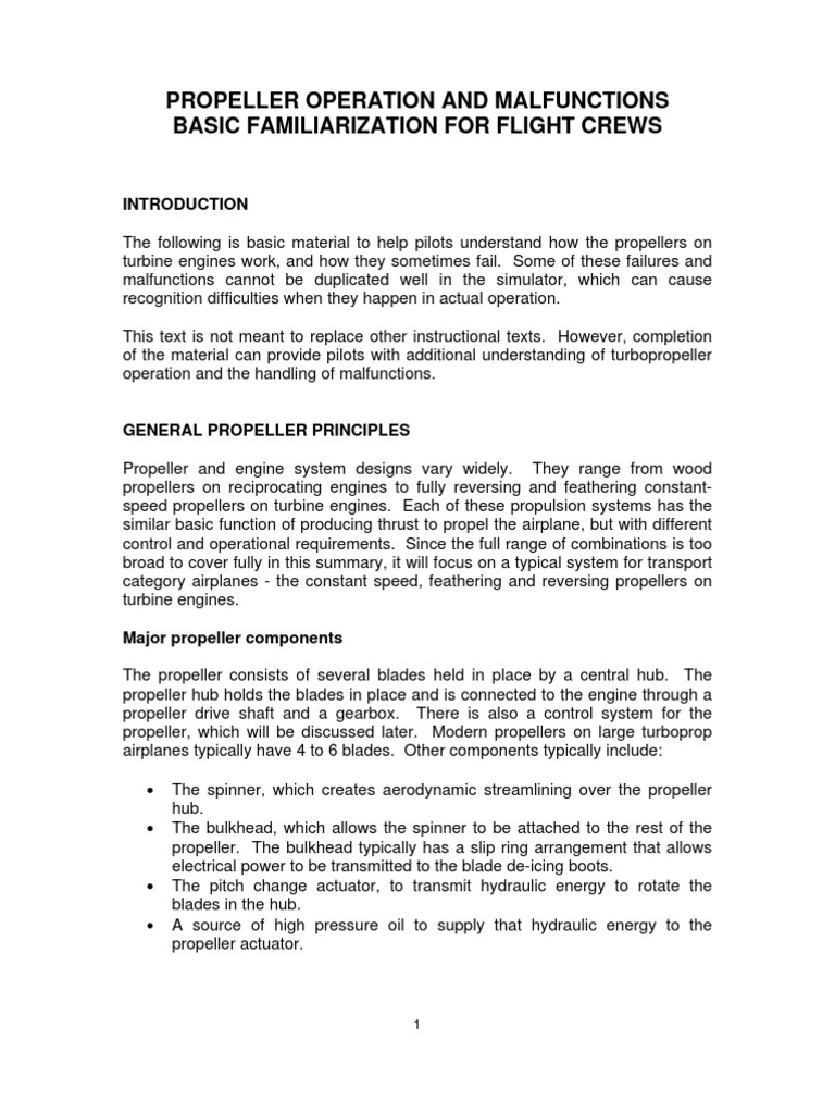 Understanding Turbopropeller Operations | PDF | Propeller | Airplane