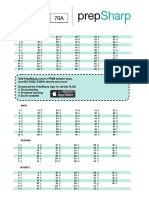 ACT Answer Key and Score Report for Test Form 70A