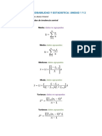 FORMULARIO PROBABILIDAD Y ESTADISTICA Unidad 1 y 2