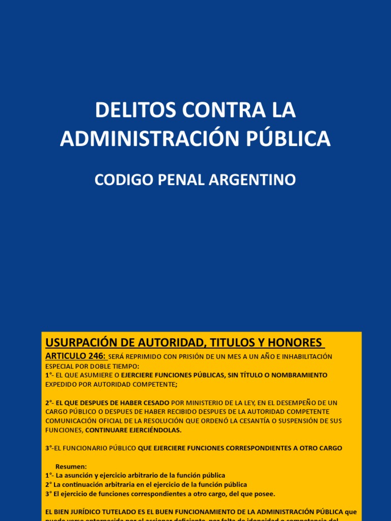 Delitos Contra La Administración Pública Pdf Castigos Corrupción