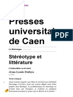 Le Stéréotype - Stéréotype Et Littérature - Presses Universitaires de Caen