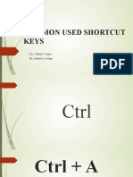Common Used Shortcut Keys