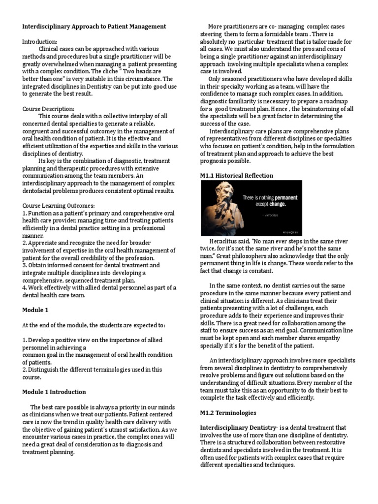 Interdisciplinary Patient Management in Dentistry | PDF ...