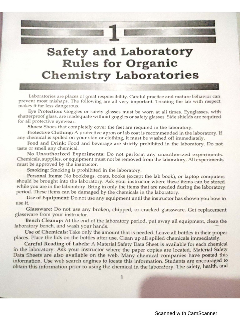 Safety Rules in Org .Chem Lab PDF