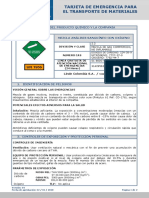 Tarjeta de Emergencia para El Transporte de Materiales: 1. Identificación Del Producto Químico Y La Compañía